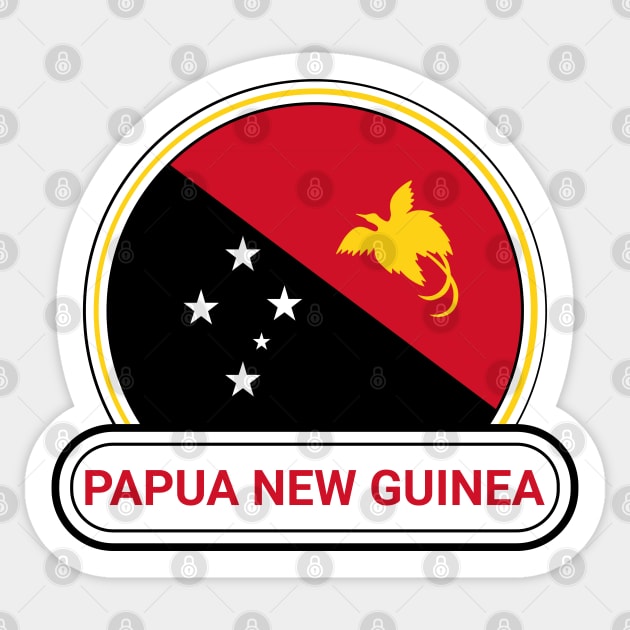 Papua New Guinea Country Badge - Papua New Guinea Flag Sticker by Yesteeyear